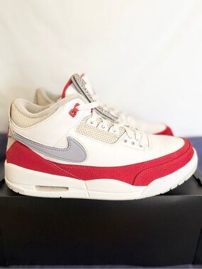AUTHENTIC Jordan 3 Retro Tinker White University Red size 10 CJ0939100 2019 USED